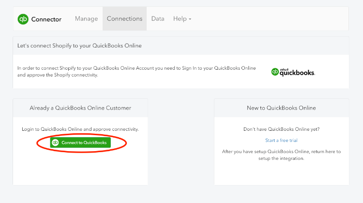 Connect Shopify with Quickbooks Online.