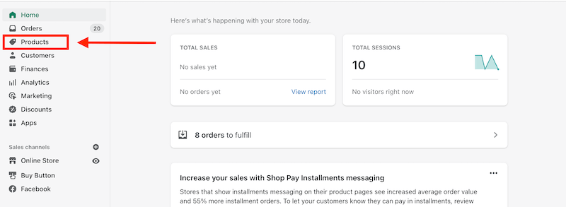 Select the Shopify product you want to delete images from.